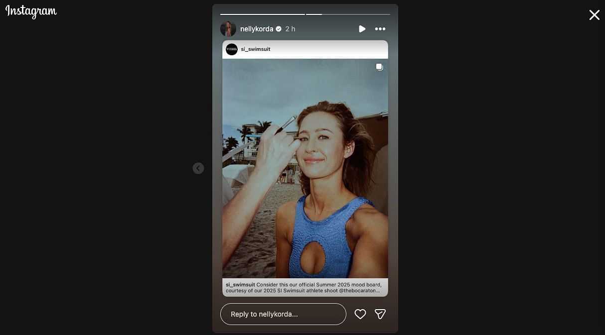 Still taken from Nelly Korda's Instagram Story, Image Source: Instagram/@nellykorda